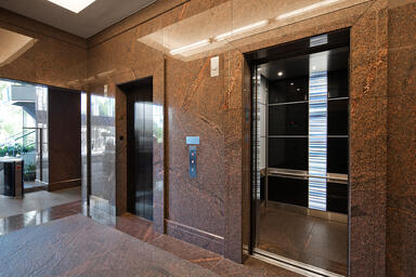 LEVELe-107 Elevator Interior with customized panel layout; LightPlane Panels 