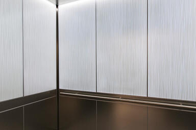 LEVELe Elevator Interior with LightPlane Panels in ViviGraphix Graphica glass