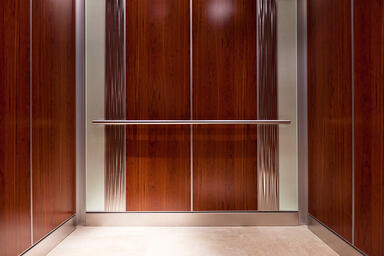Custom LEVELe-101 Elevator Interior with custom main inset panels
