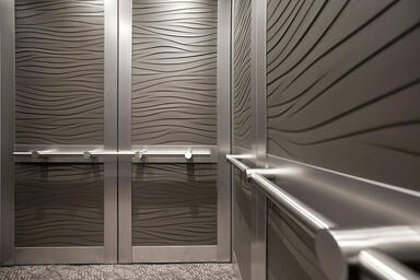 LEVELc-2000N Elevator Interior with insets in Bonded Nickel Silver