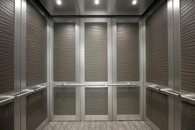 LEVELc-2000N Elevator Interior with insets in Bonded Nickel Silver